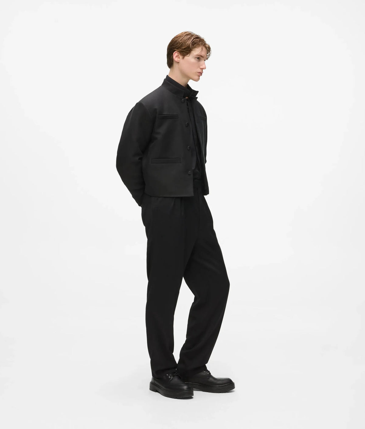 KL Studio stand collar cropped jacket