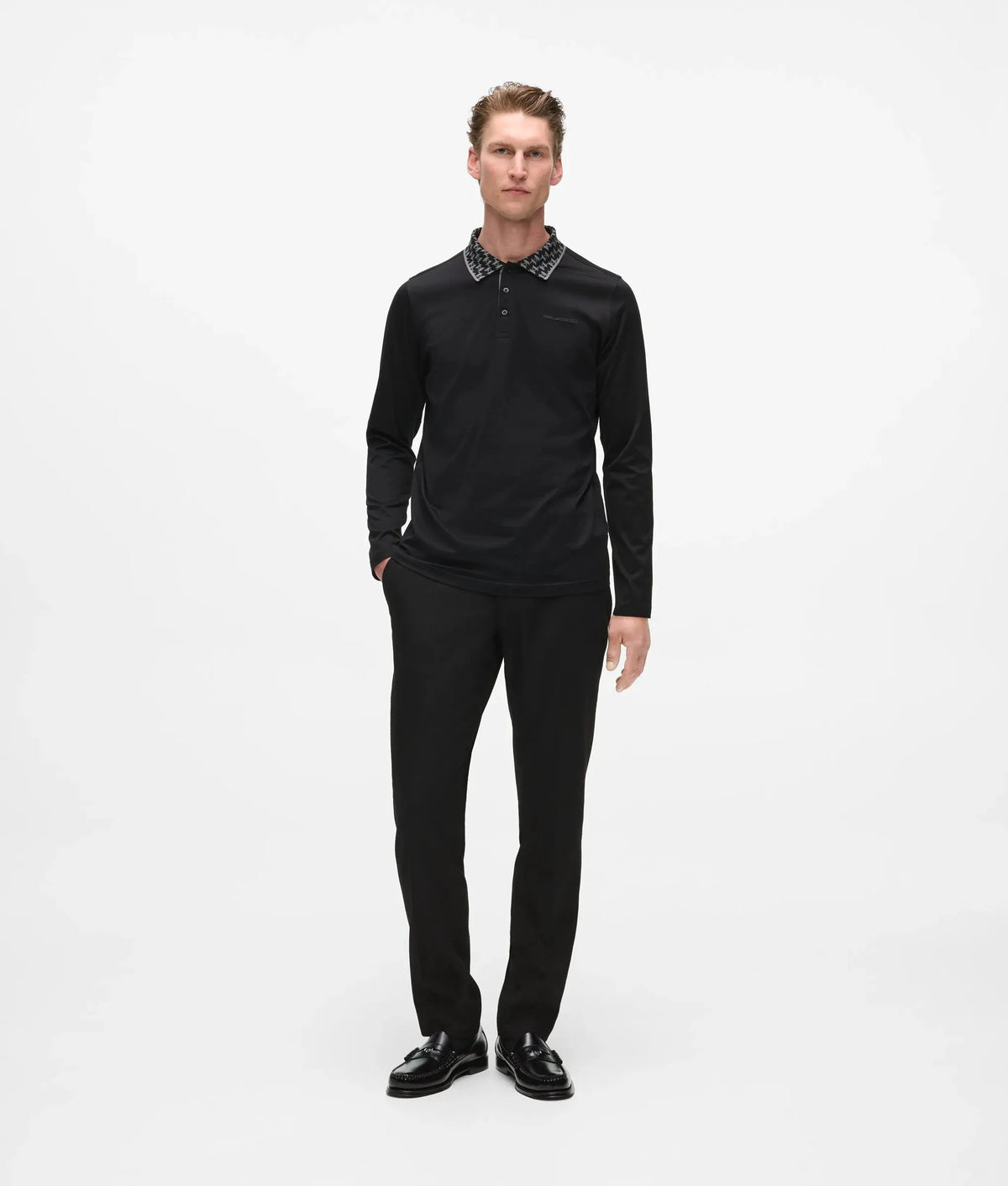Monogram collar polo shirt