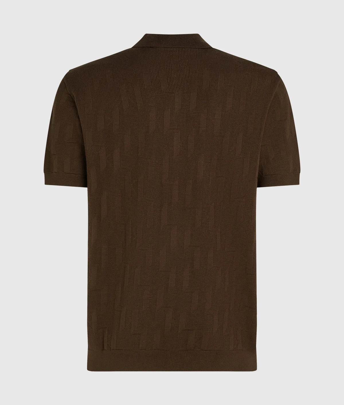 Monogram zip-up polo shirt