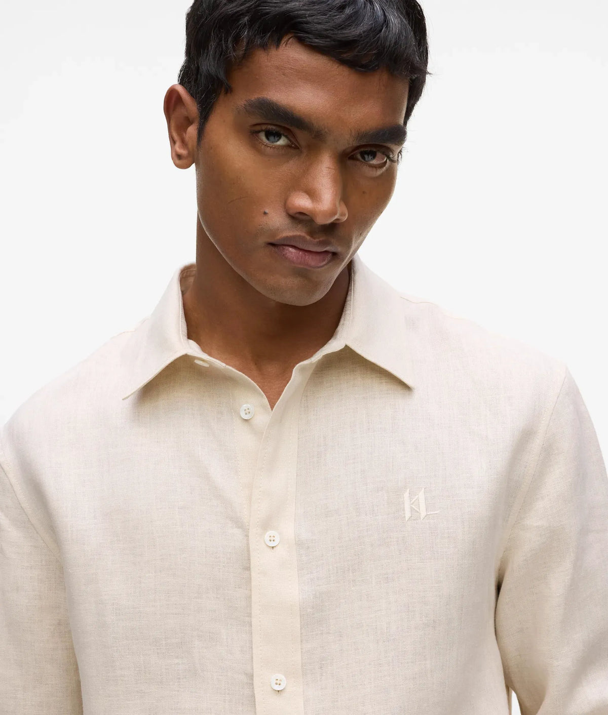 Monogram linen shirt
