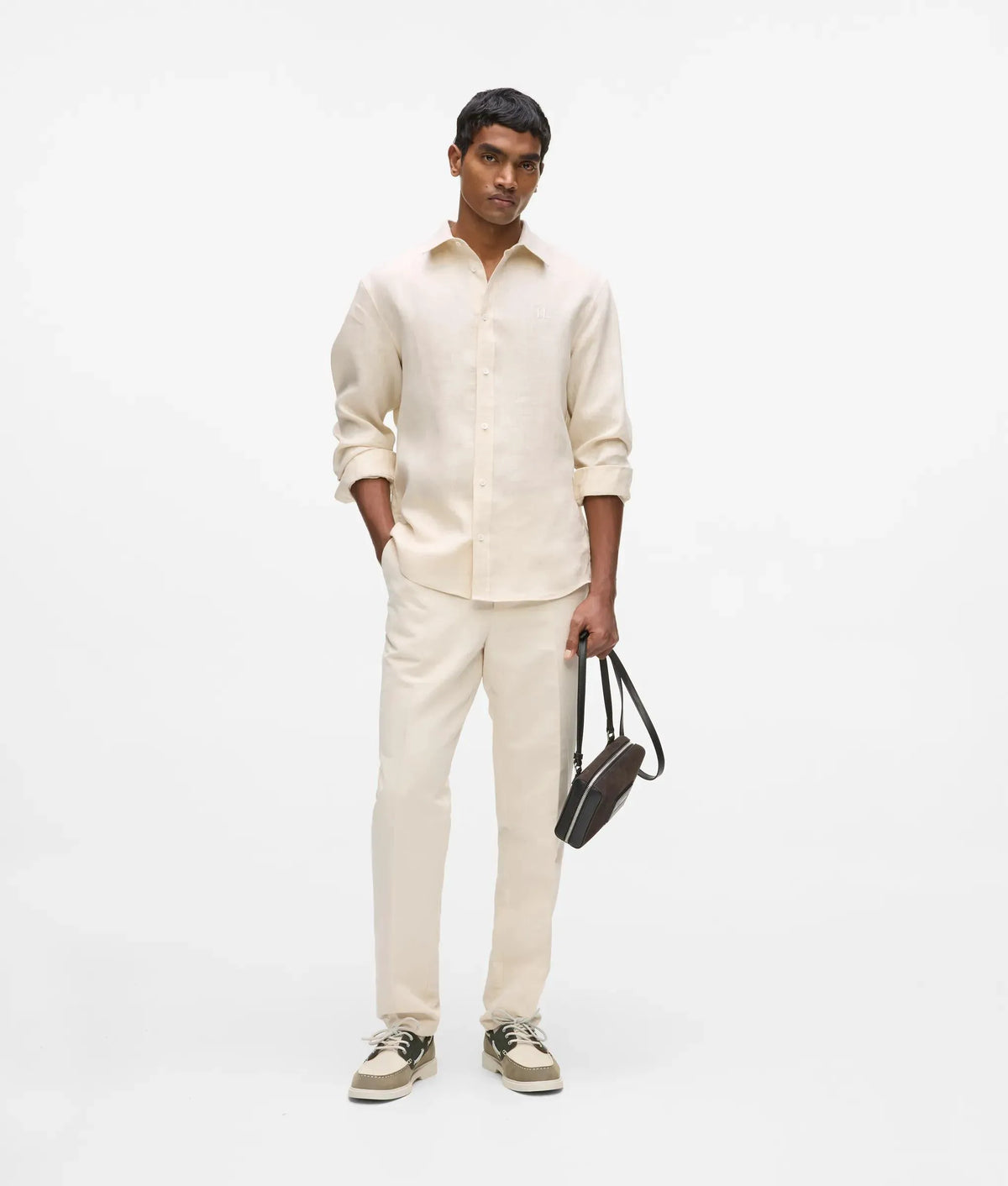 Monogram linen shirt