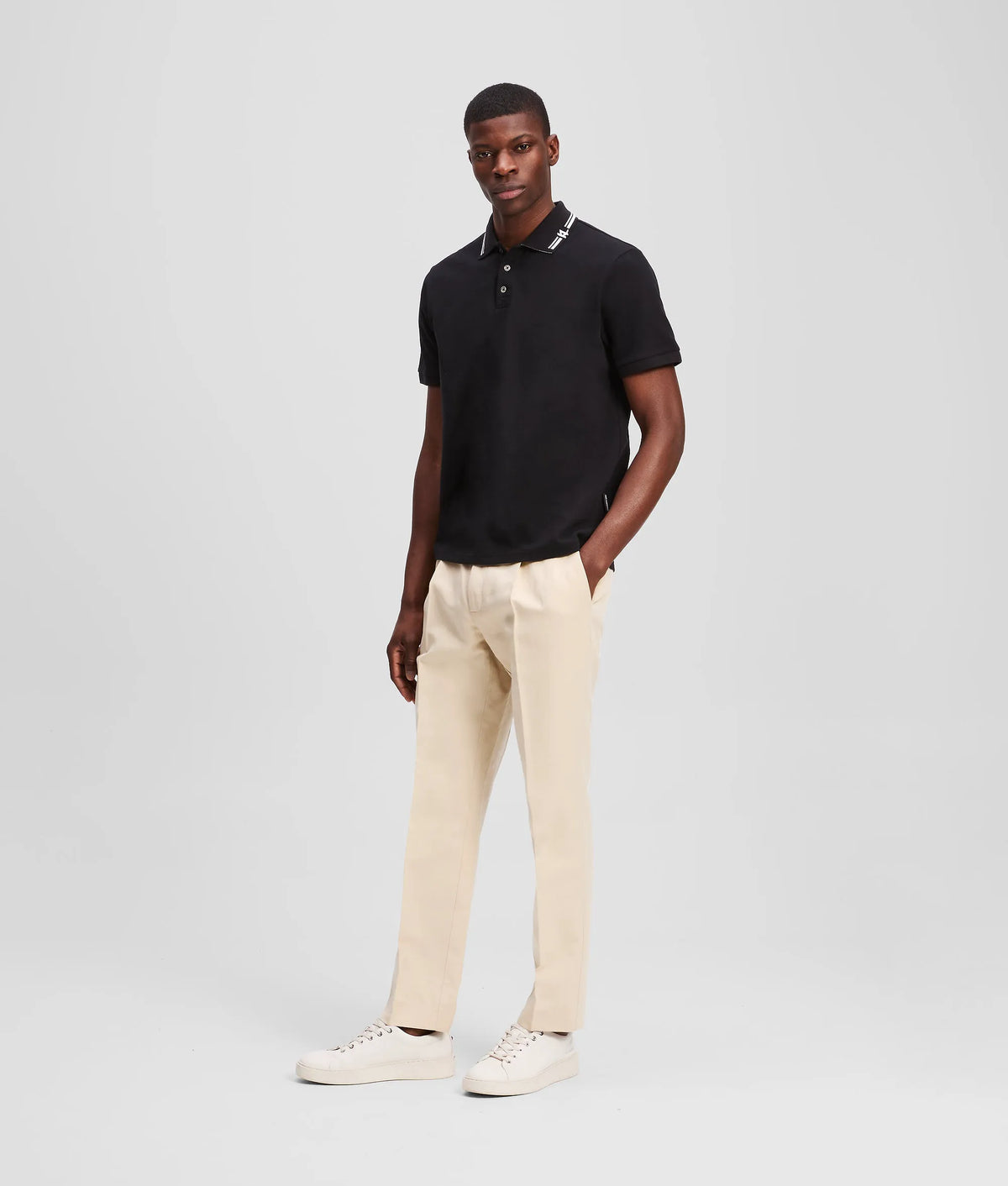 Contrast piping polo shirt