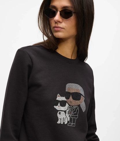 Ikon rhinestone Karl & Choupette sweatshirt