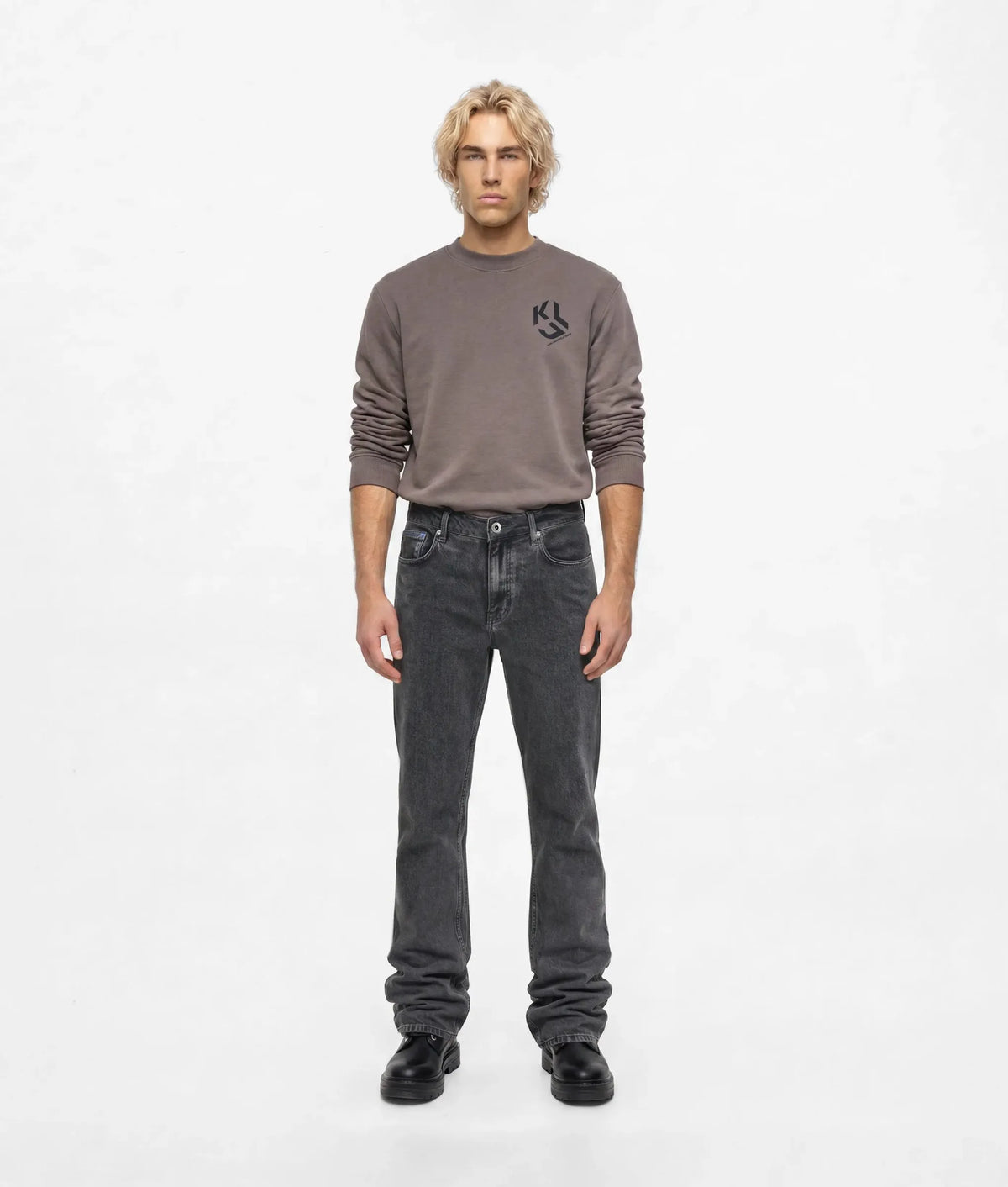 Stone black straight jeans