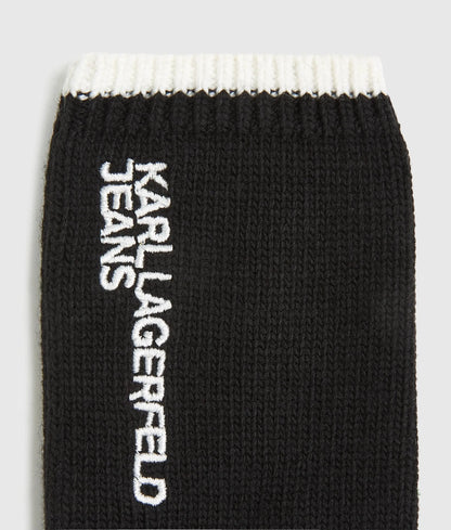 Logo knitted gloves