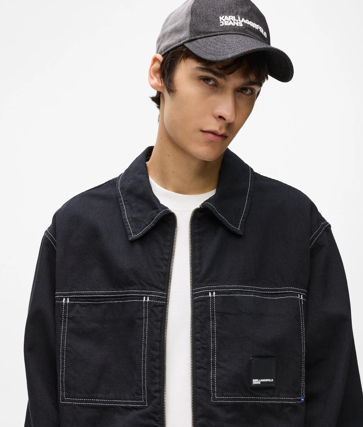 Contrast stitch jacket
