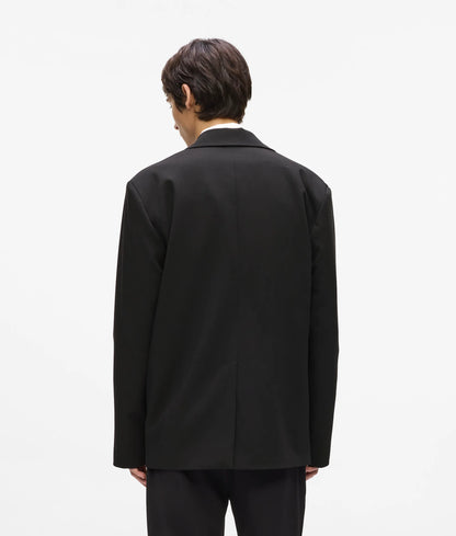 Denim panel blazer