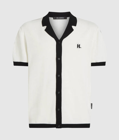 Monogram knitted polo shirt