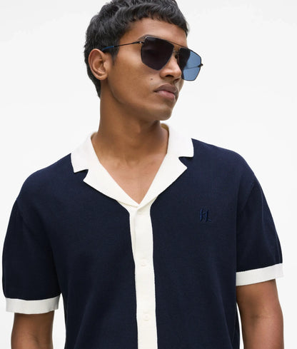 Monogram knitted polo shirt