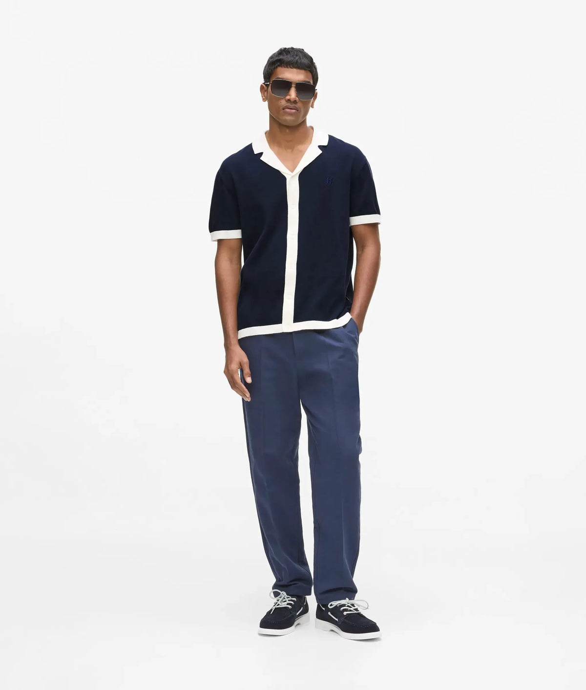 Monogram knitted polo shirt