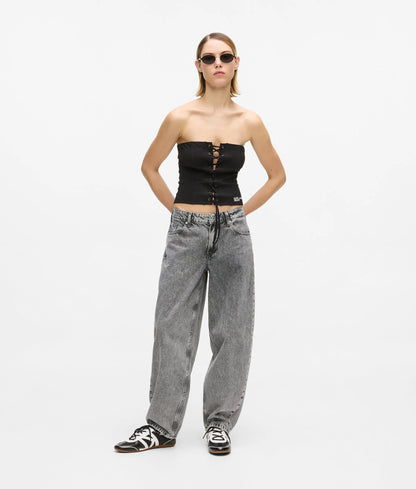 Mid-rise barrel-leg jeans