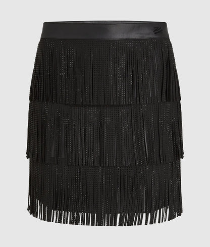 Fringed mini skirt