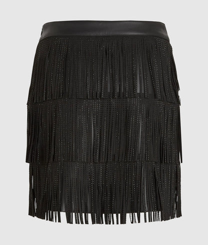 Fringed mini skirt
