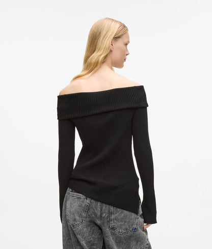Off-shoulder knit top