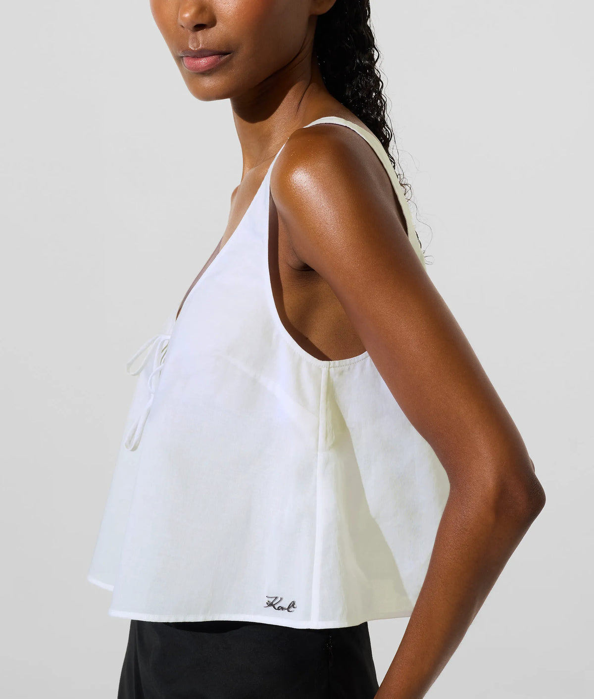 Tie-front beach top