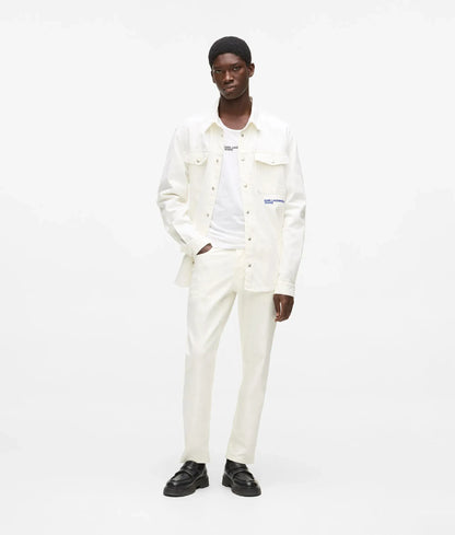 White tapered jeans