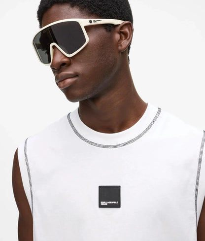 Relaxed contrast stitch tank top