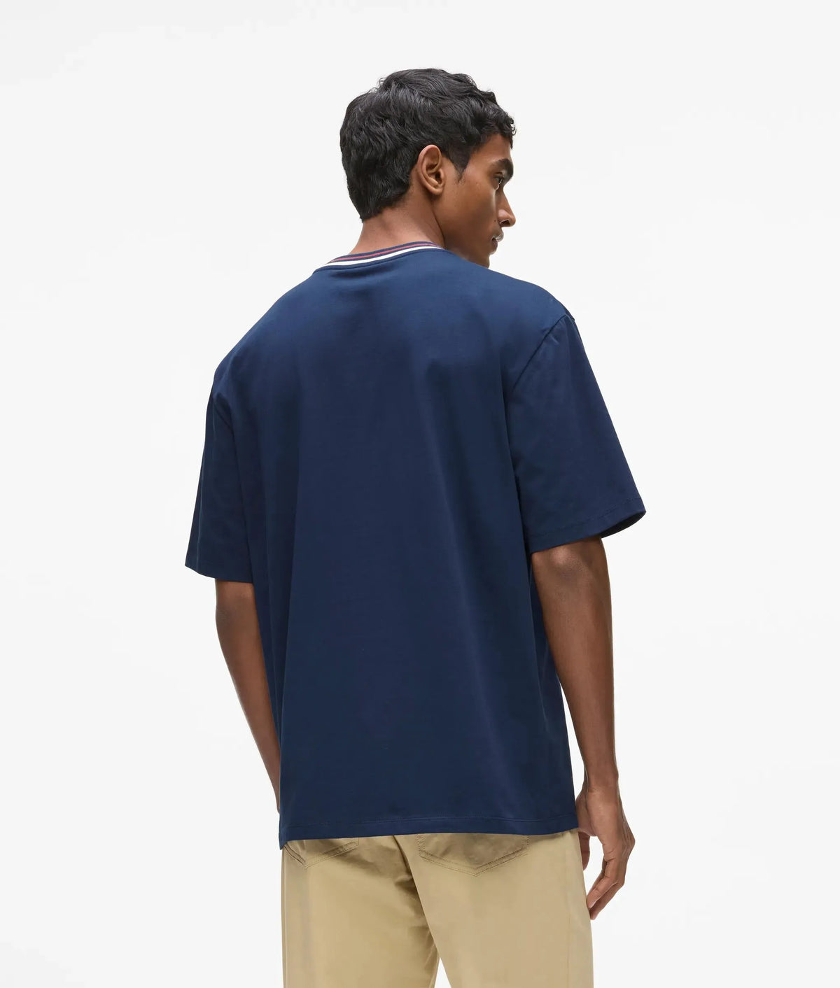 Ikon striped neck T-shirt
