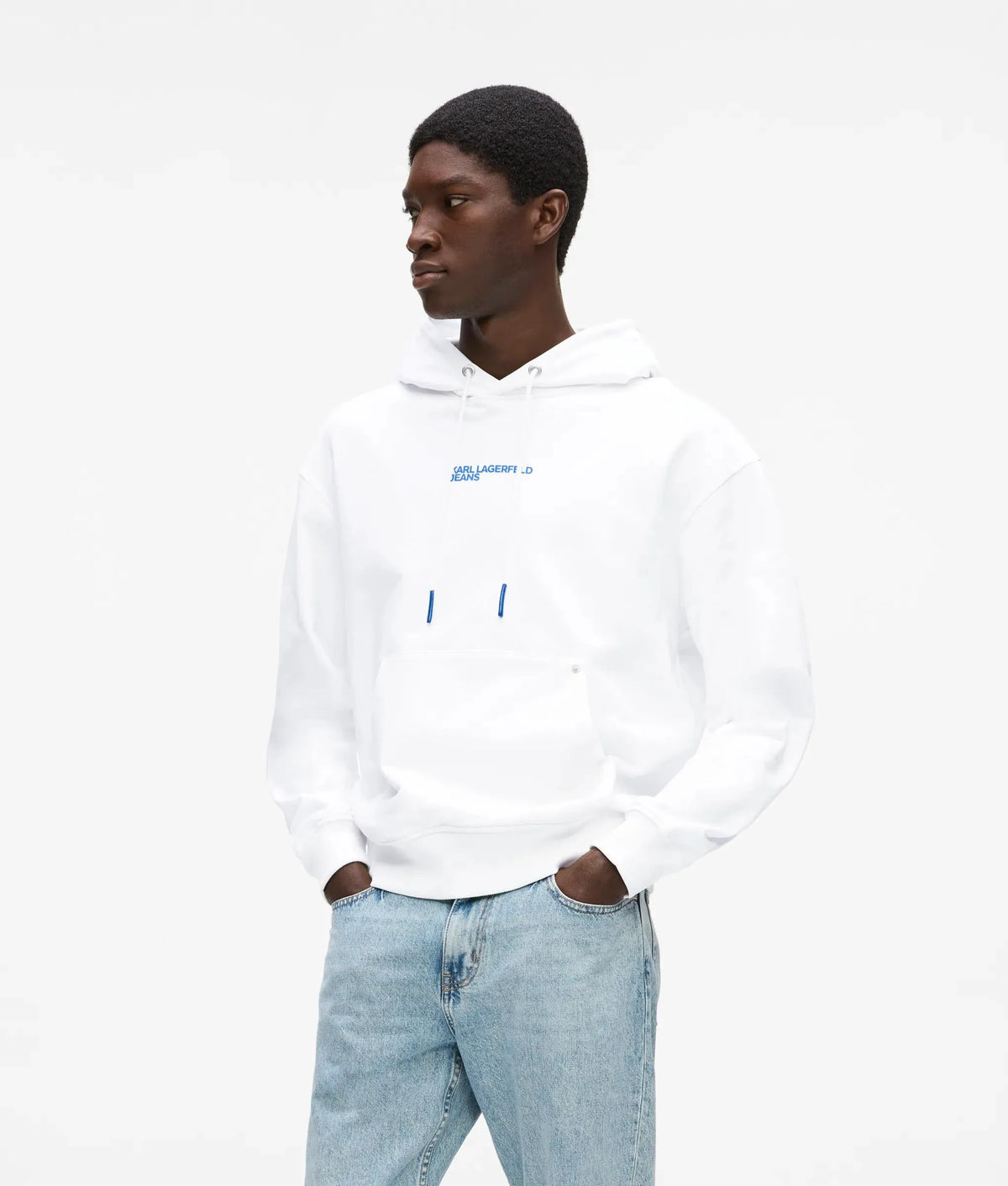 Relaxed graphic Karl print hoodie