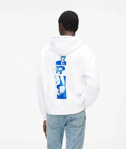 Relaxed graphic Karl print hoodie