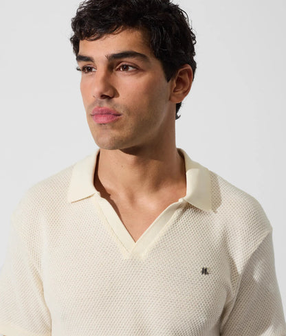 Metal Monogram crochet polo shirt