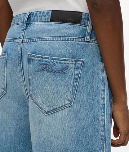 Mid-rise barrel-leg jeans