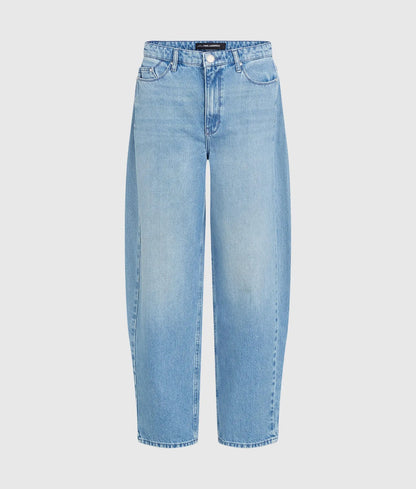 Mid-rise barrel-leg jeans