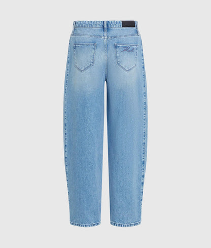 Mid-rise barrel-leg jeans