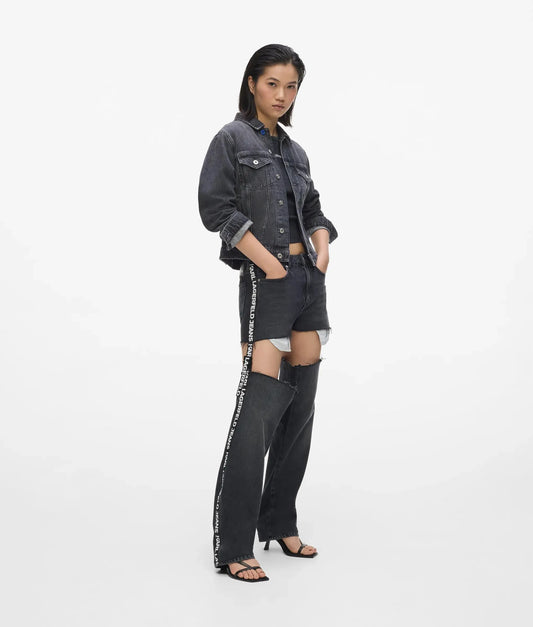 High-rise cut-out straight jeans