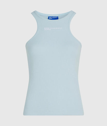 Ribbed logo tank top