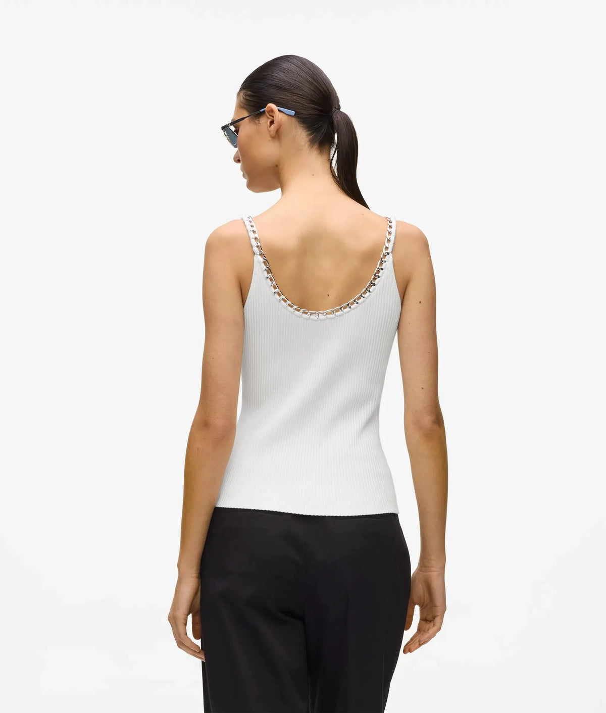 Chain detail knit top