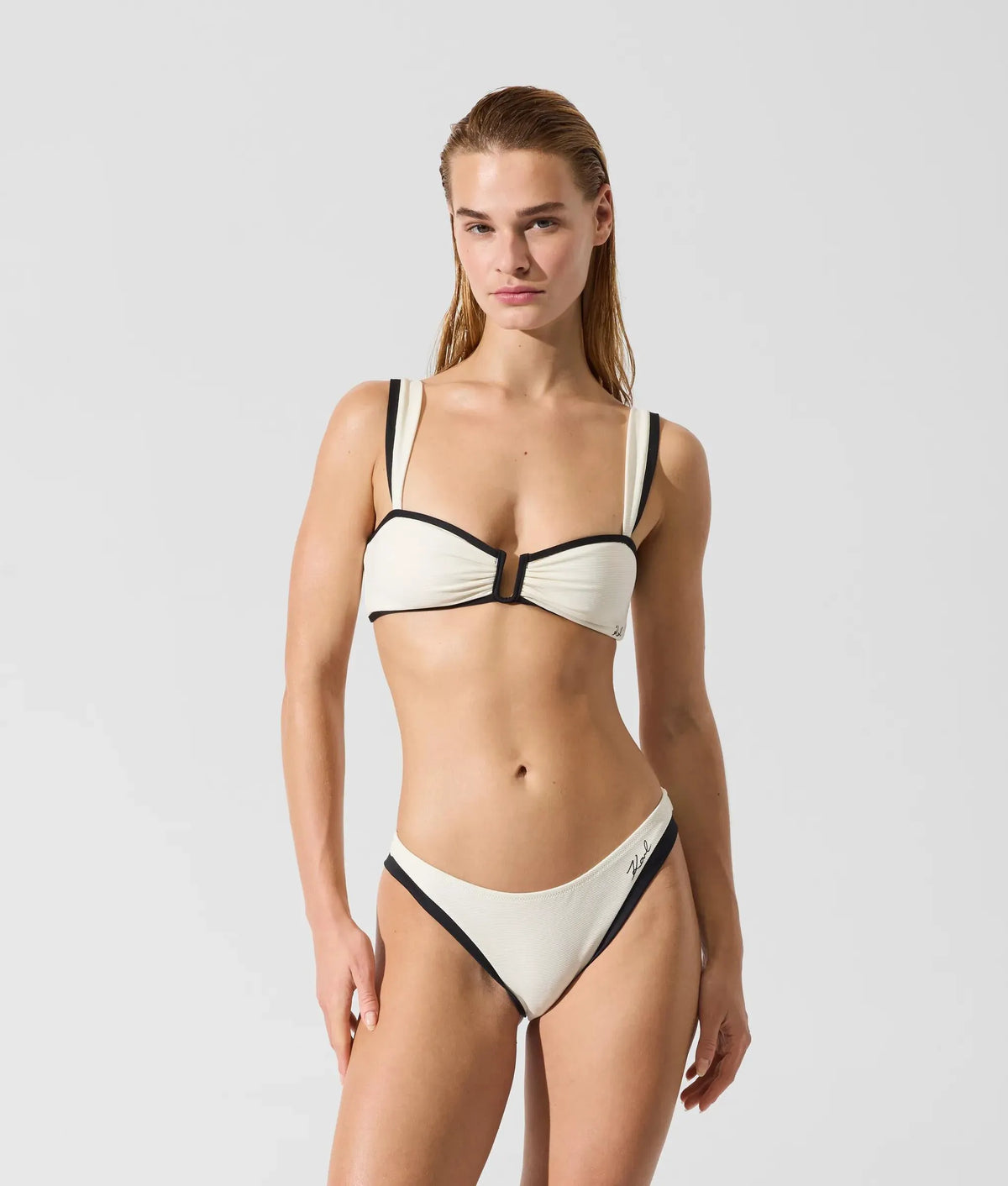Signature piped bikini bottom