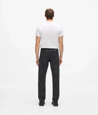 Logo print straight jeans