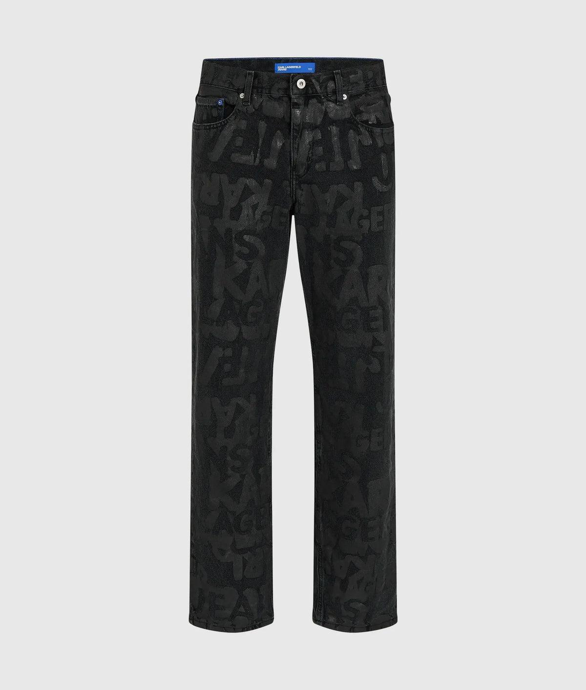 Logo print straight jeans