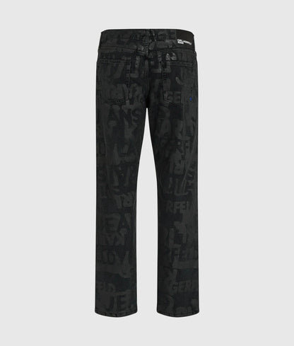 Logo print straight jeans
