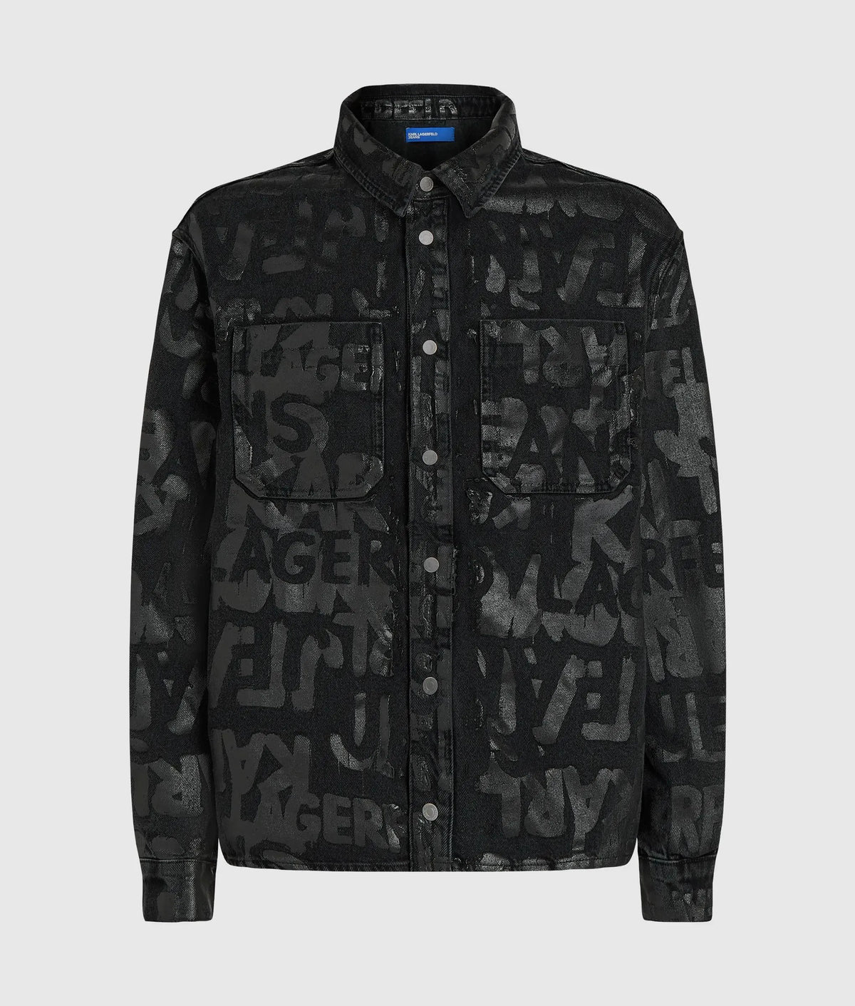 All-over logo denim overshirt