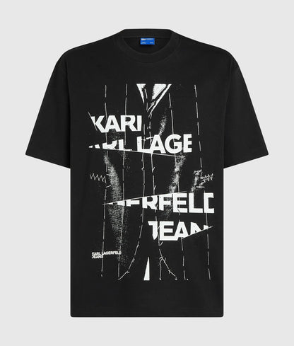 Relaxed pinstripe graphic T-shirt