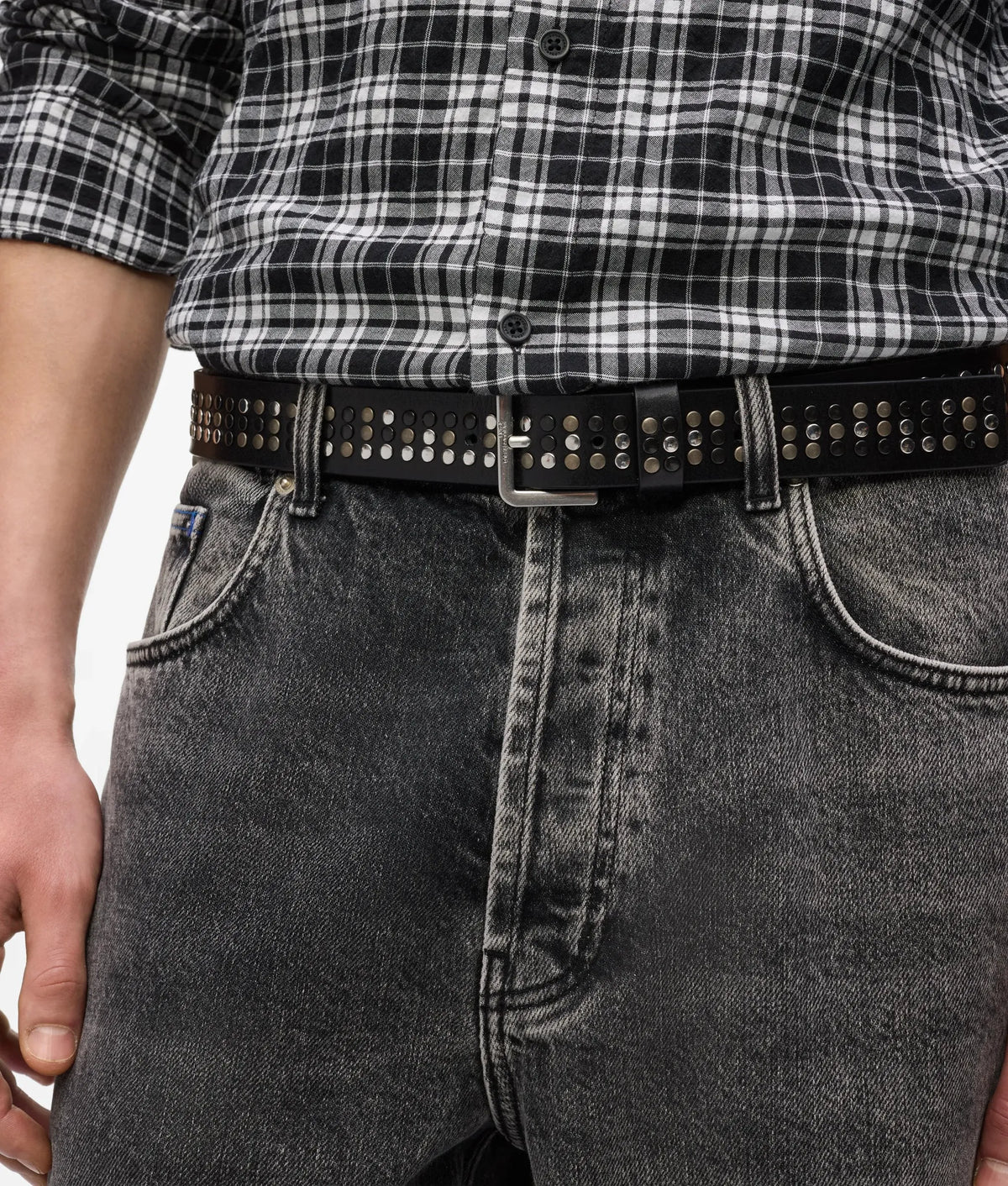 Studded leather belt