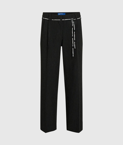 Mid-rise pinstripe tailored pants