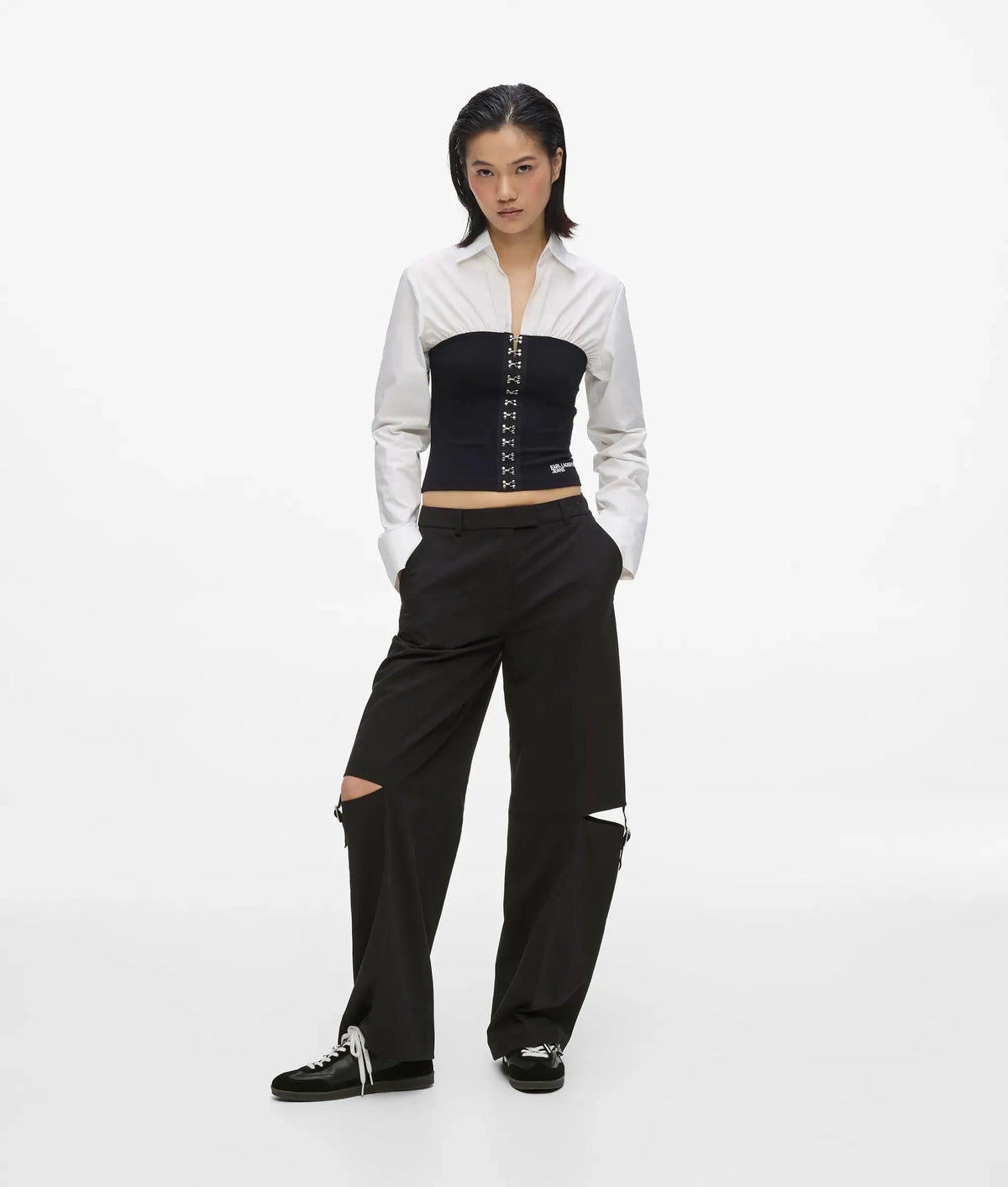 Buckle-detail tailored pants