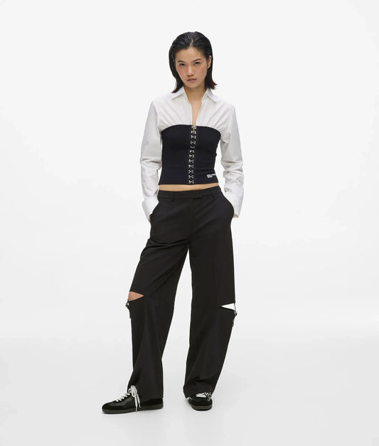 Buckle-detail tailored pants