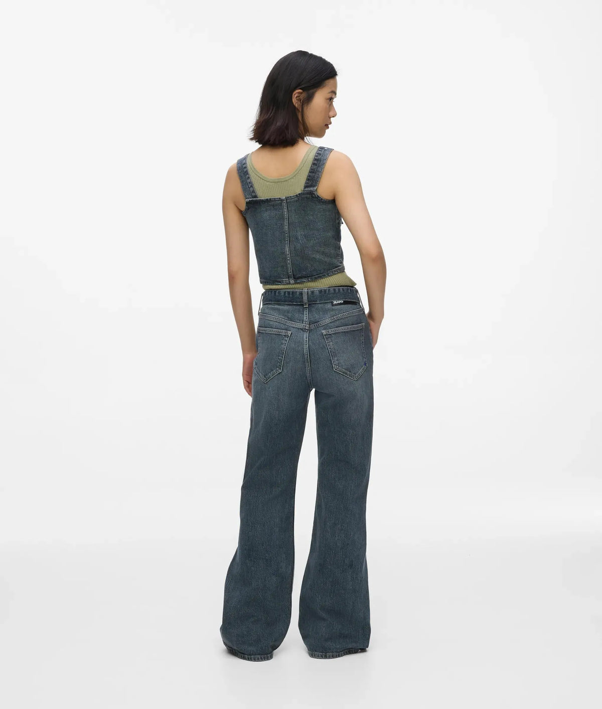Belted high-rise flared jeans
