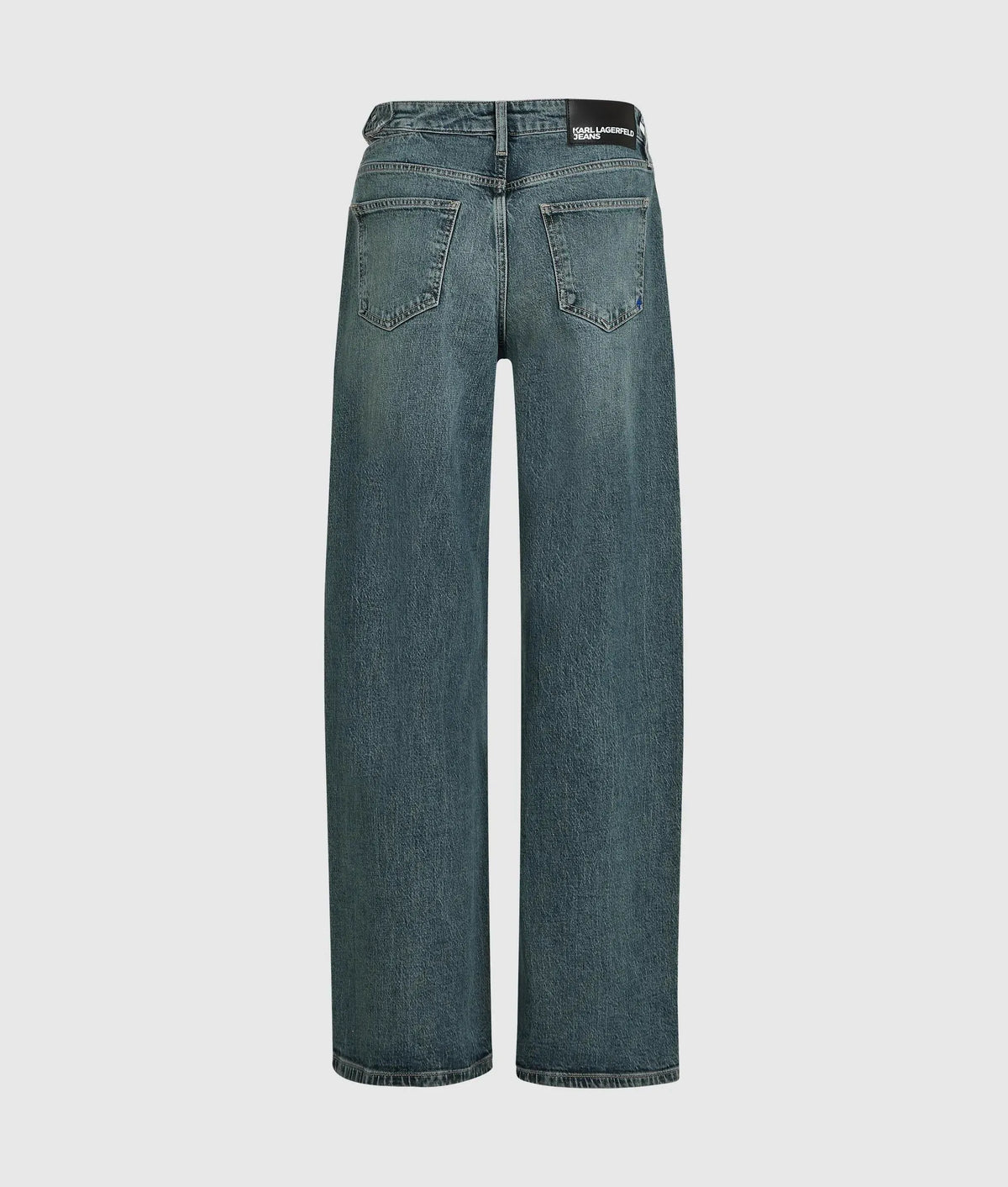 Buckle-detail low-rise wide jeans