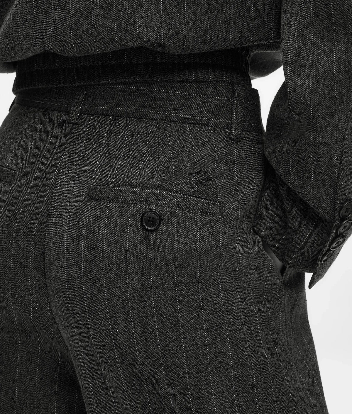 Pinstripe straight-leg pants