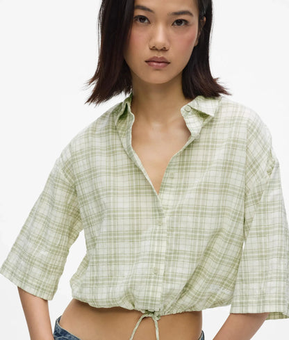 Boxy checked blouse