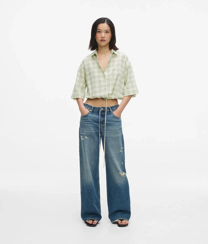 Boxy checked blouse
