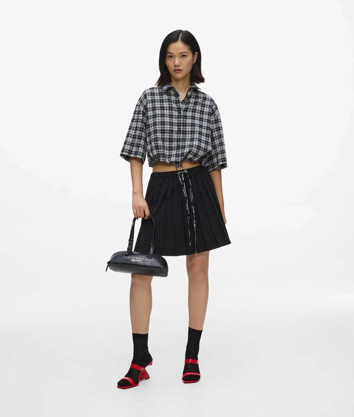 Boxy checked blouse