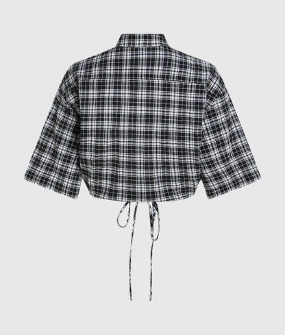 Boxy checked blouse