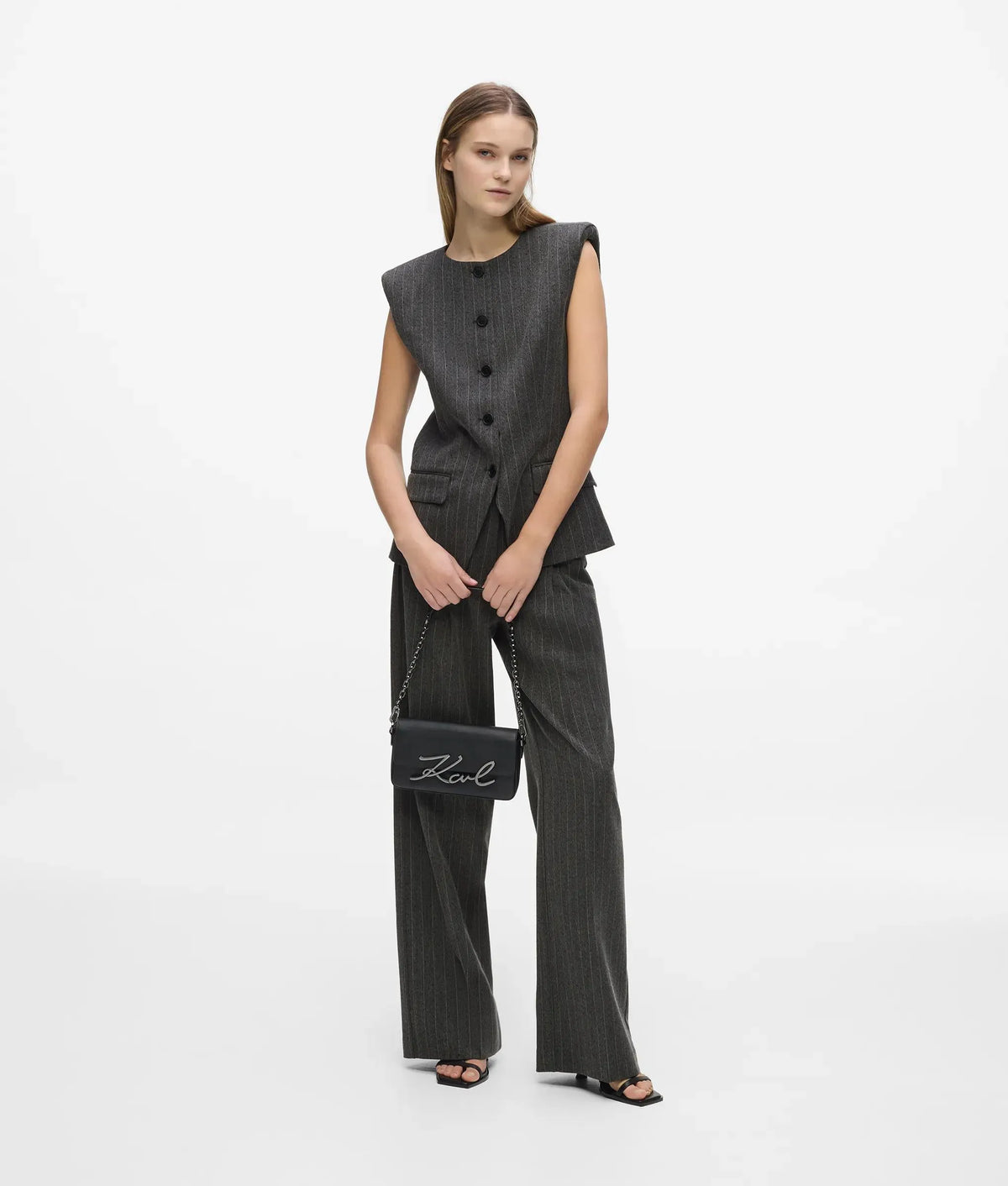 Pinstripe tailored vest