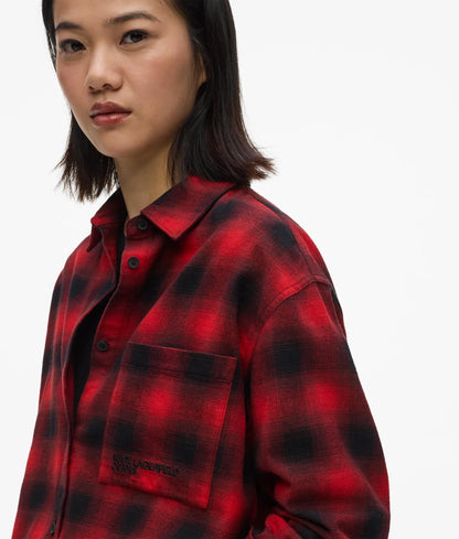 Plaid relaxed overshirt